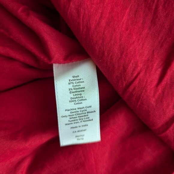 Talbots Red A-line Watercolor Floral Pleated Womens Size 6 Office Career Bright - Picture 5 of 7